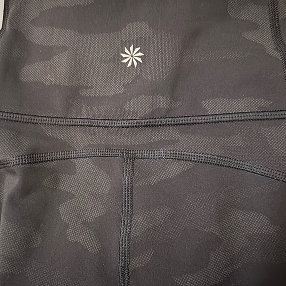 Athleta Rainier Reflective Tights Black Camouflage with Zipper Pockets. - Picture 6 of 16